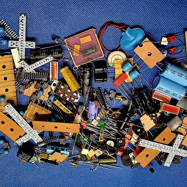 Vintage Mosaic Electronic Parts.  100 +. Grab Bag  #2 Supplies Mix Selection, Costume, Jewelry, Steam Punk, New Parts