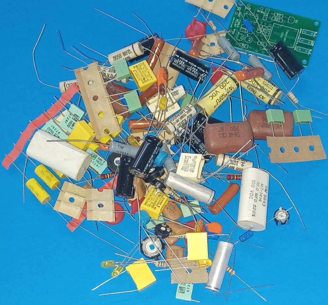 120 Pieces Vintage Mosaic Electronic Parts. Grab Bag B. Supplies Mix