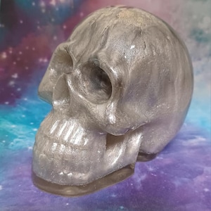 Unique Resin Skull , Skull Decoration, Skull Collection.  Grey Resin skull.