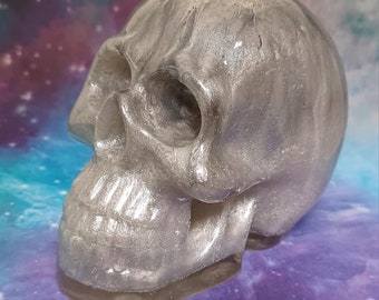 Unique Resin Skull , Skull Decoration, Skull Collection.  Grey Resin skull.