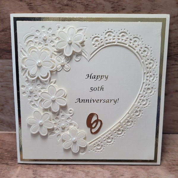 Handmade card ~Anniversary Card~ Golden Anniversary~50th Anniversary