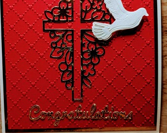 Dove Confirmation Card~ Religious~ Handmade