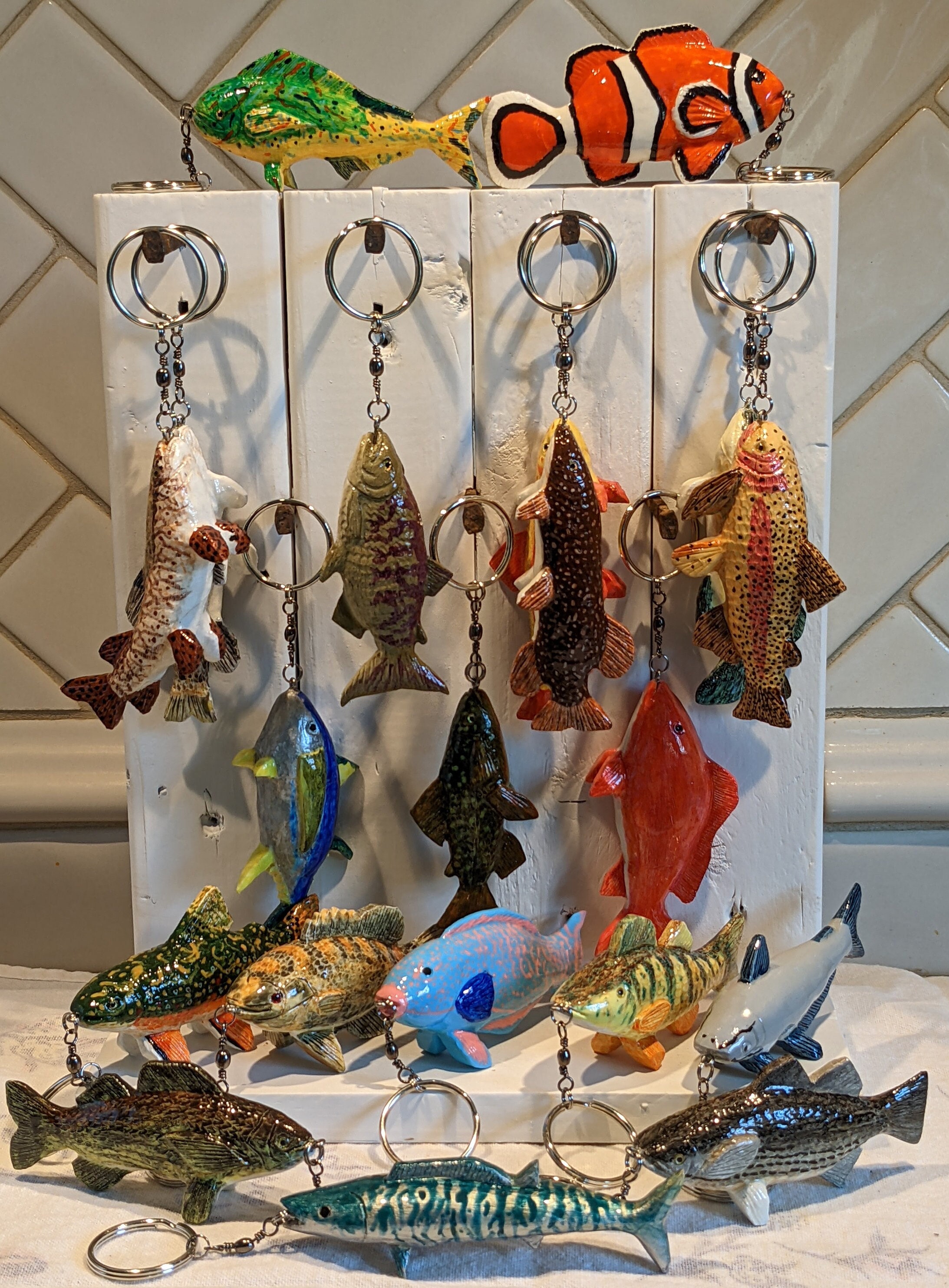 NothinButFish Hand-Carved Fish Keychain