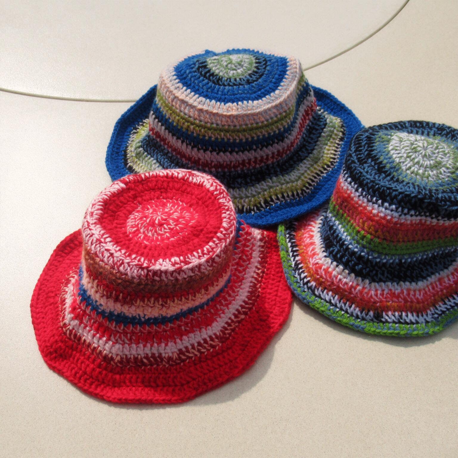 Crochet Bucket Hat Knit Floppy Cap Handmade Polyester Cotton Crochet Bucket Hat for Women Knit Handmade Foldable Floppy  main image 2