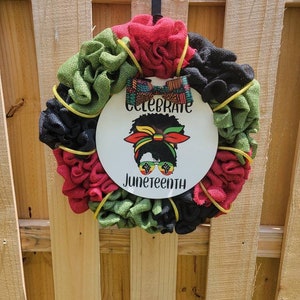 Juneteenth Burlap Wreath
