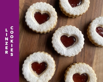 Pomegranate Pear Linzer Cookies - Vegan