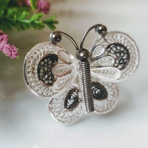 Stunning Sterling Silver Butterfly Ring, Filigree Statement Ring, Handmade Gift for Her, Unique Jewelry, Mother&#39;s Day Ring 925 Silver Ring