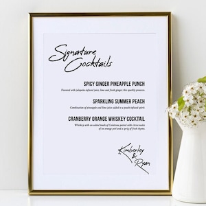 Menu de coquetéis exclusivos | 8x10 | Personalizado para o seu menu
