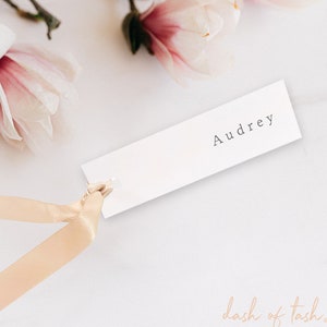 Place Card with Ribbon  |  1.25" x 4.5"