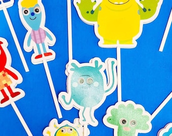 SUPER SIMPLE SONGS 18 Cupcake Toppers, Party Decorations/Birthday Party/Super Simple Songs Theme/ Decor