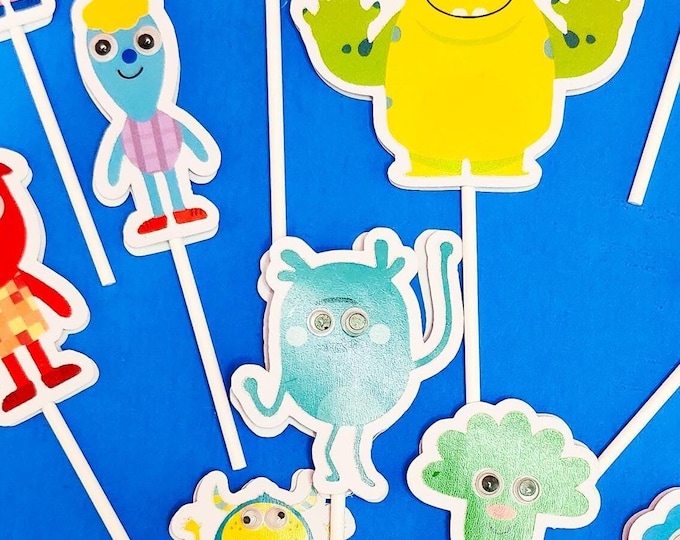 SUPER SIMPLE SONGS 18 Cupcake Toppers, Party Decorations/Birthday Party/Super Simple Songs Theme/ Decor