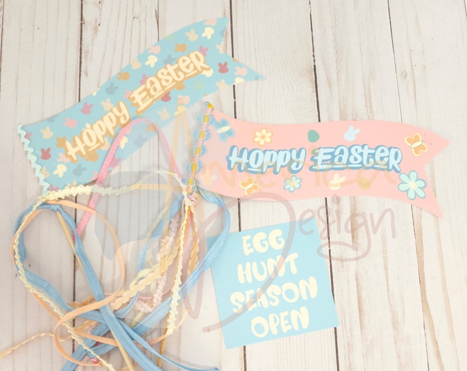 Easter Pennant Flags: Printable Bunny Garland in Pastel Colors