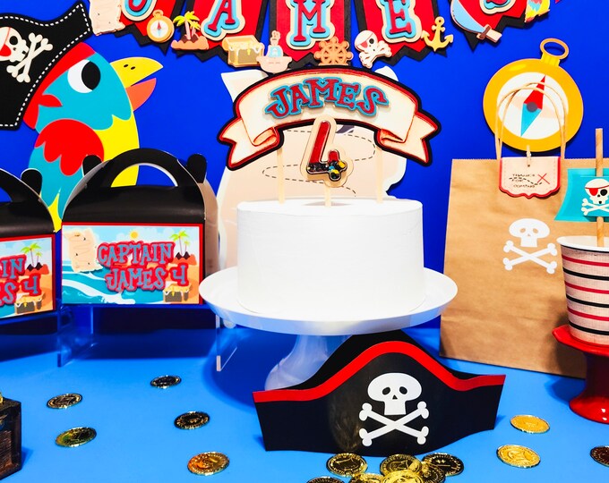 Pirate Cupcake Toppers, Pirate Party, Party Decorations, Pirate Birthday Party, Pirates of the Caribbean, Pirate Theme, Pirate Decorations