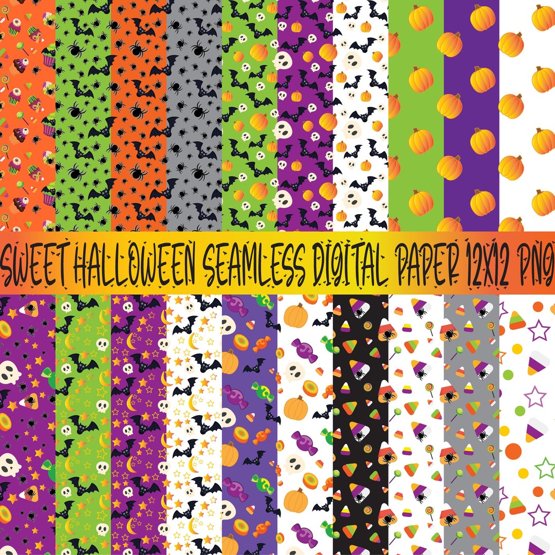 Sweet Halloween 20 Digital Seamless Papers, Themed Digital Papers ...