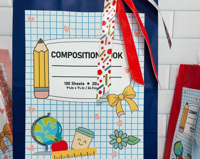 TEACHER Appreciation Paper Gift Bags Decoration/ Digital INSTANT DOWNLOAD/Non Editable/Paper Gift Bag Label/