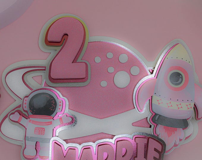 Space Cake Topper, Space Birthday Party, Astronaut Party Decor, Astronaut Cake Topper,