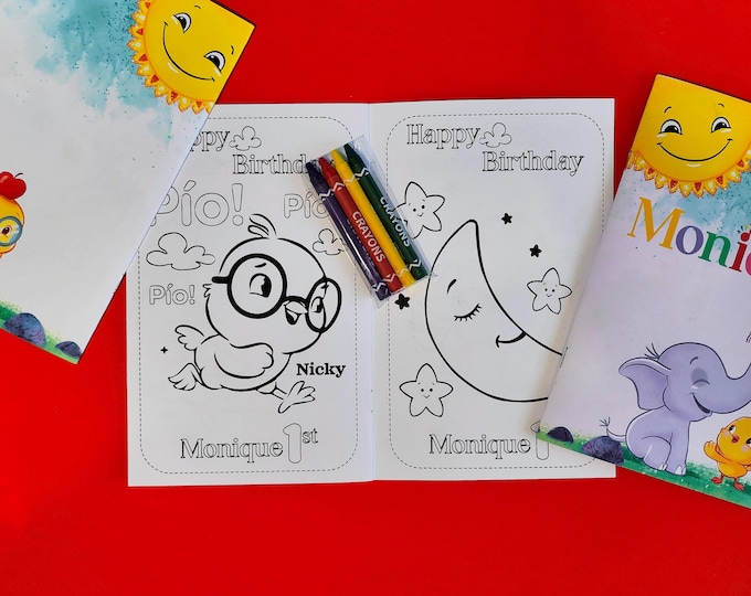 CANTICOS COLORING BOOK with Crayons/Party Decor/Personalized Canticos birthday favors/party favors/Canticos Activity Book/Canticos Theme