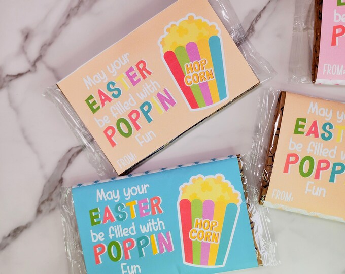 EASTER Popcorn Wrapper/Party Decor/Printable Microwave Popcorn/EASTER Class /Instant Download/Kids Card/popcorn label/Non-Candy