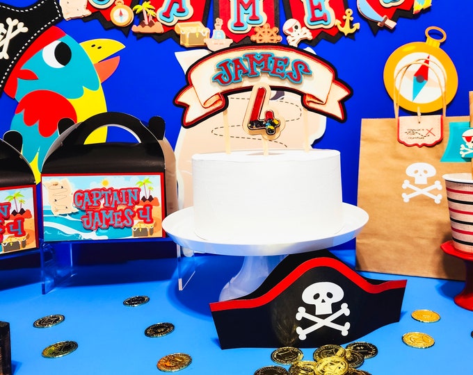 Pirate Cake Topper, Party Decorations, Pirate Theme Party, Pirate Birthday, Pirates of the  Caribbean, Pirate Decorations