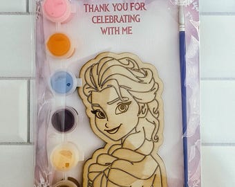 Frozen Inspired Paint Your Own Party Favor: Wood Figure Craft Kit