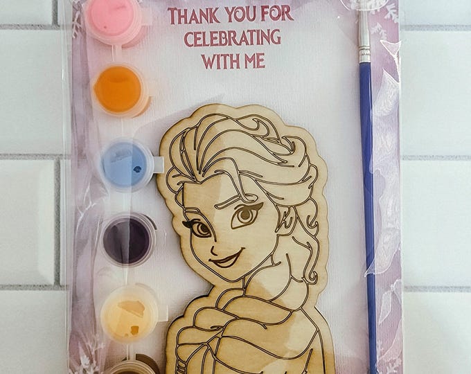 Frozen Inspired Paint Your Own Party Favor: Wood Figure Craft Kit