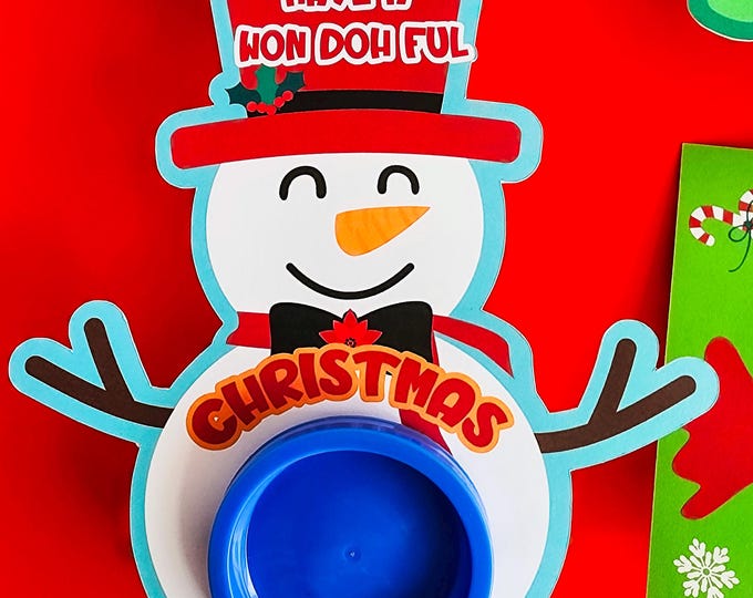 CHRISTMAS Printable  Play Doh Holder/Party Decor/ 8 Designs/Non-candy Christmas Gift for Kids/Class Gift Favor/Instant Download PDF format