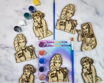 K‑Pop Demon Hunter – Paint Your Own Wooden Figures | Party Favors | Kids Craft Activity