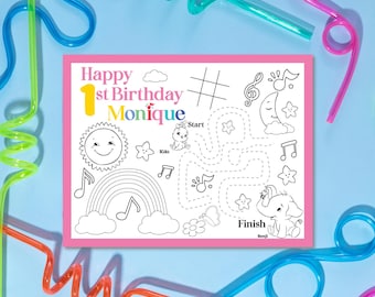 Personalized Canticos Birthday Placemat: Custom Activity Page (Digital Download)