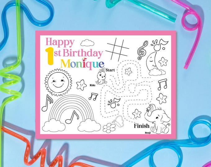 Canticos Personalized Placemat/Party Decor/Digital Download/Customized Canticos activity/coloring page/canticos birthday decor
