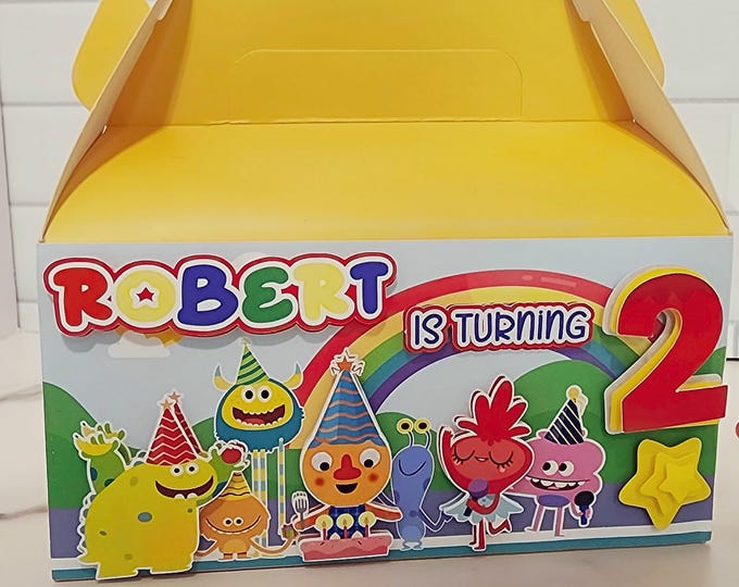 Super Simple Songs Inspired Gable Box Design Only Cut Out/Personalized Birthday Party Decoration