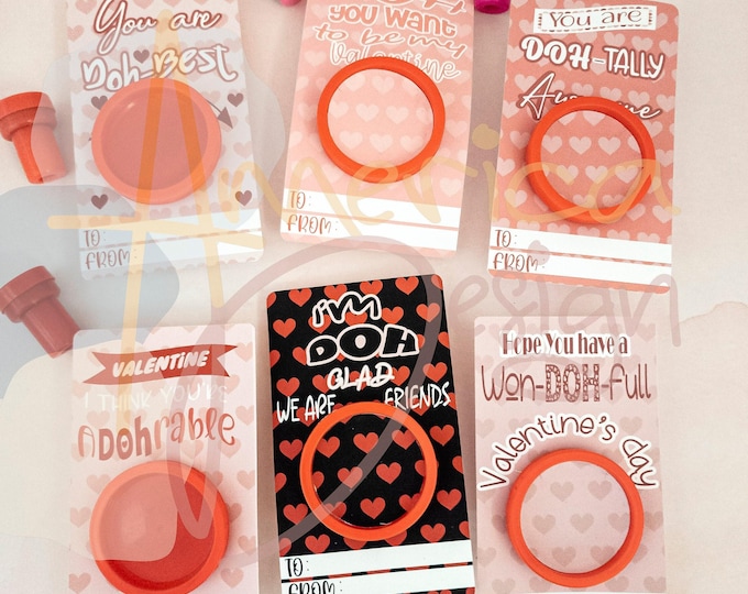 Non-Candy Valentines Cards - Mini Play Doh Holders for Classroom