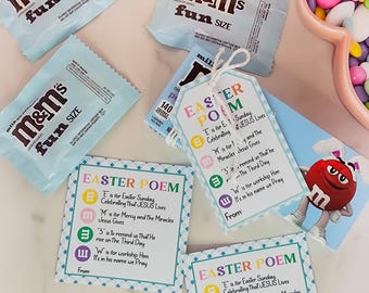 Christian Easter Poem Gift Tag: M&M Candy Story (Printable PDF)