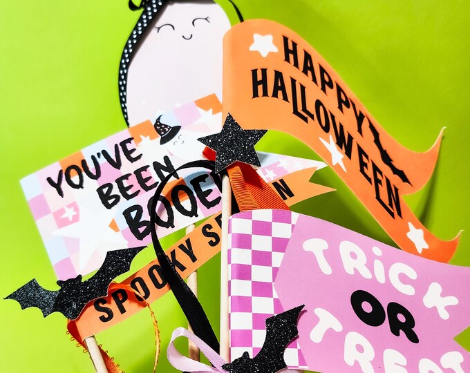 Halloween Pennant Flags Printable: Party Decor (Digital File)