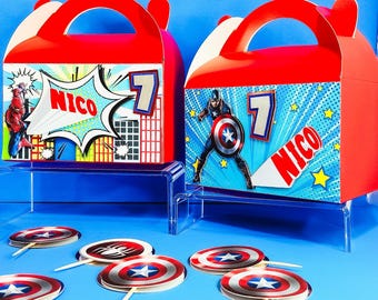 Super Hero Gable box /party decorations/ Birthday Party/ Decor Favor Boxes, Birthday Party Decor, SUPER HERO Birthday Theme
