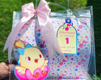 Canticos Personalized Favor Bags: Set of 6 Clear PVC Birthday Party Decor
