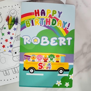 Personalized Super Simple Songs Coloring Book Party Favors with Crayons