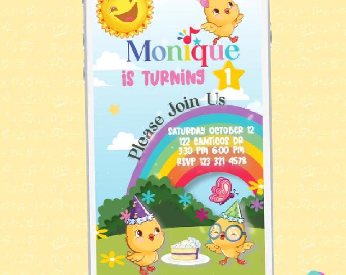 CANTICOS Video  Invitation/Party Decor/Invitation Digital Animate/Canticos Birthday Invitation, Digital Invitation
