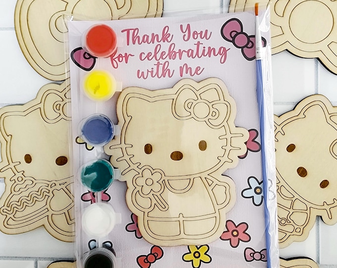 Hello Kitty Inspired Paint Your Own Party Favors: Kids Craft Kit