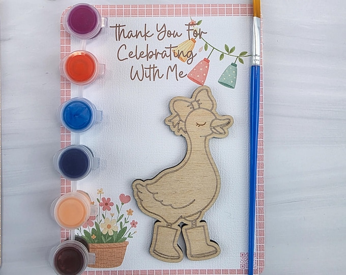 Silly Goose Paint Your Own Wooden Figure Kit – Kids Craft Activity (4x3 Inch)