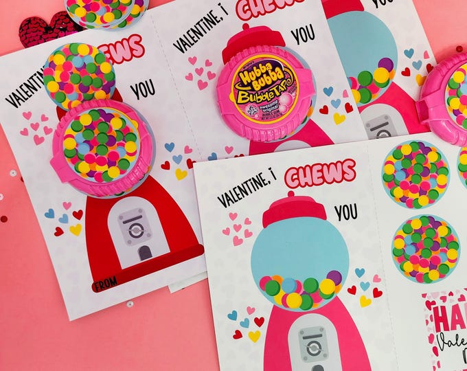 Gumball Machine Valentines: Bubble Gum Tape Printable (PDF Download)