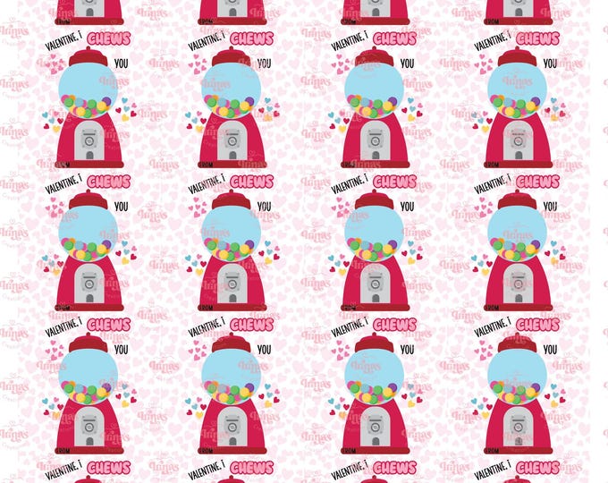 Dubble Bubble Gum Gumball Machine Valentines/Printable (PDF Download