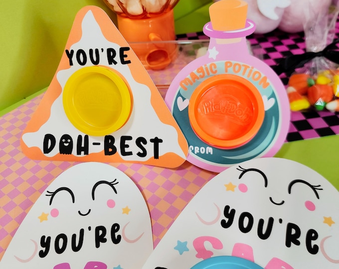 HALLOWEEN Printable  Play Doh Holder/Party Decor/Non-candy Halloween Gift for Kids/Class Gift Classroom Favor/Instant Download PDF and PNG