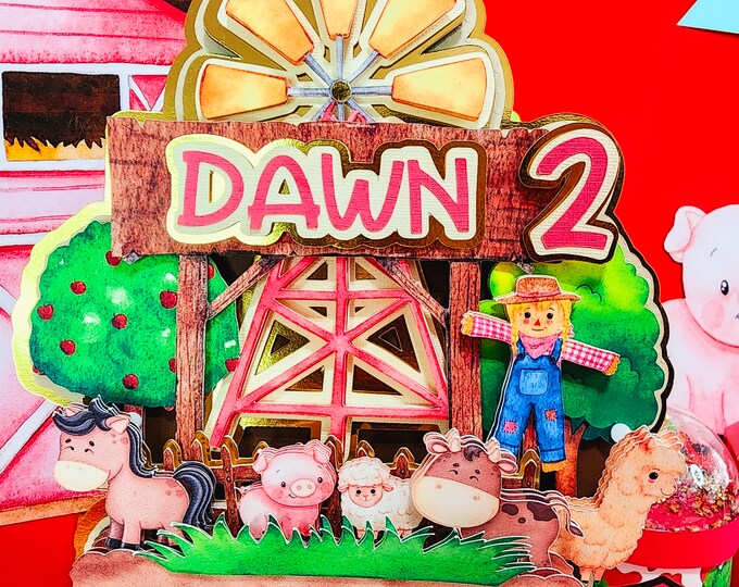FARM Cake Topper, Party Decorations, FARM  Birthday Party, FARM  Party Decor, Farm Theme Cake Topper