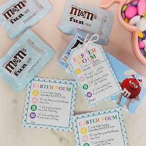 Christian Easter Poem Gift Tag: M&M Candy Story (Printable PDF)