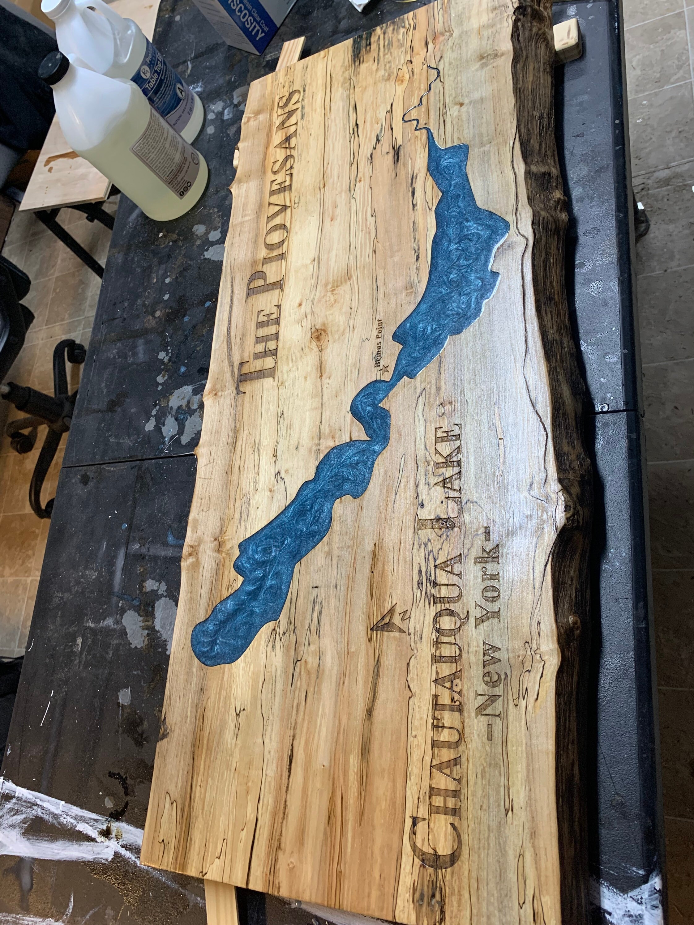 Live edge epoxy lake signs Etsy