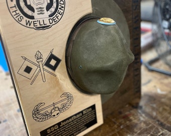 Customizable Drill Sergeant Hat Display - Military Memorabilia, Army Promotion Gift
