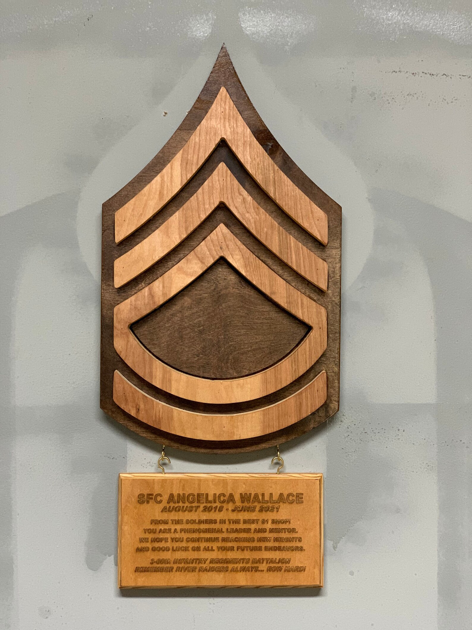 SFC sergeant first class rank cutout hanging wall plaque Army Etsy