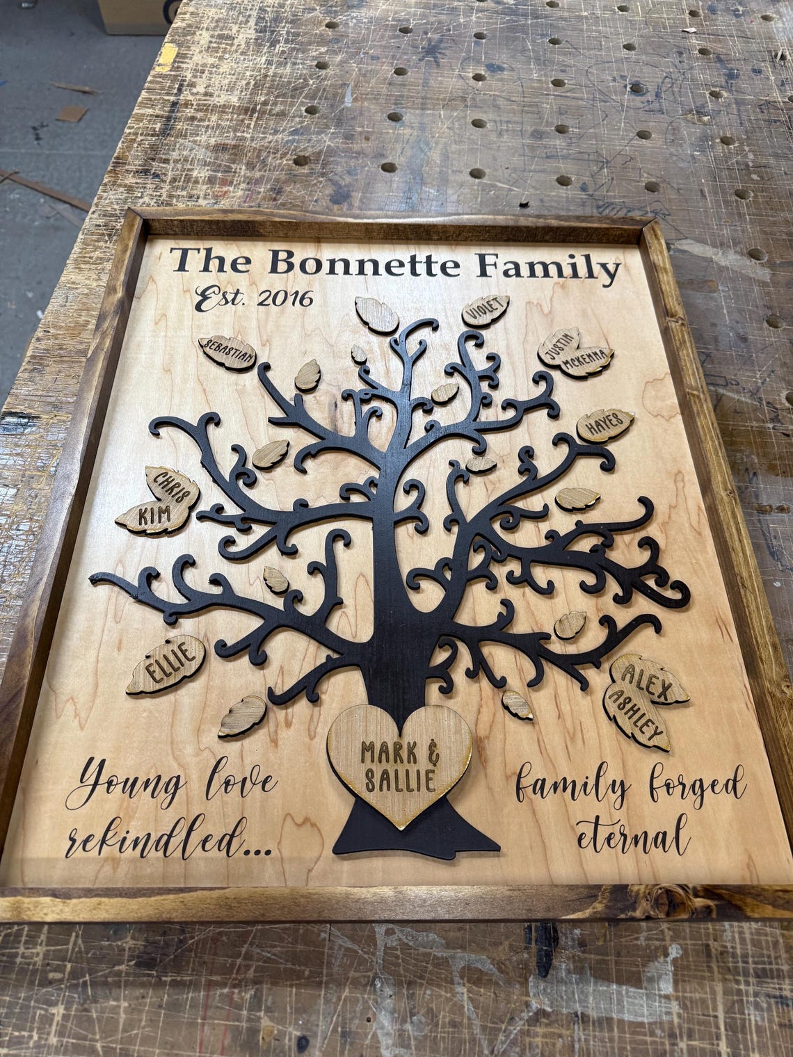 Custom Family Tree Wood Sign Home Decor With Names Custom Quote ...
