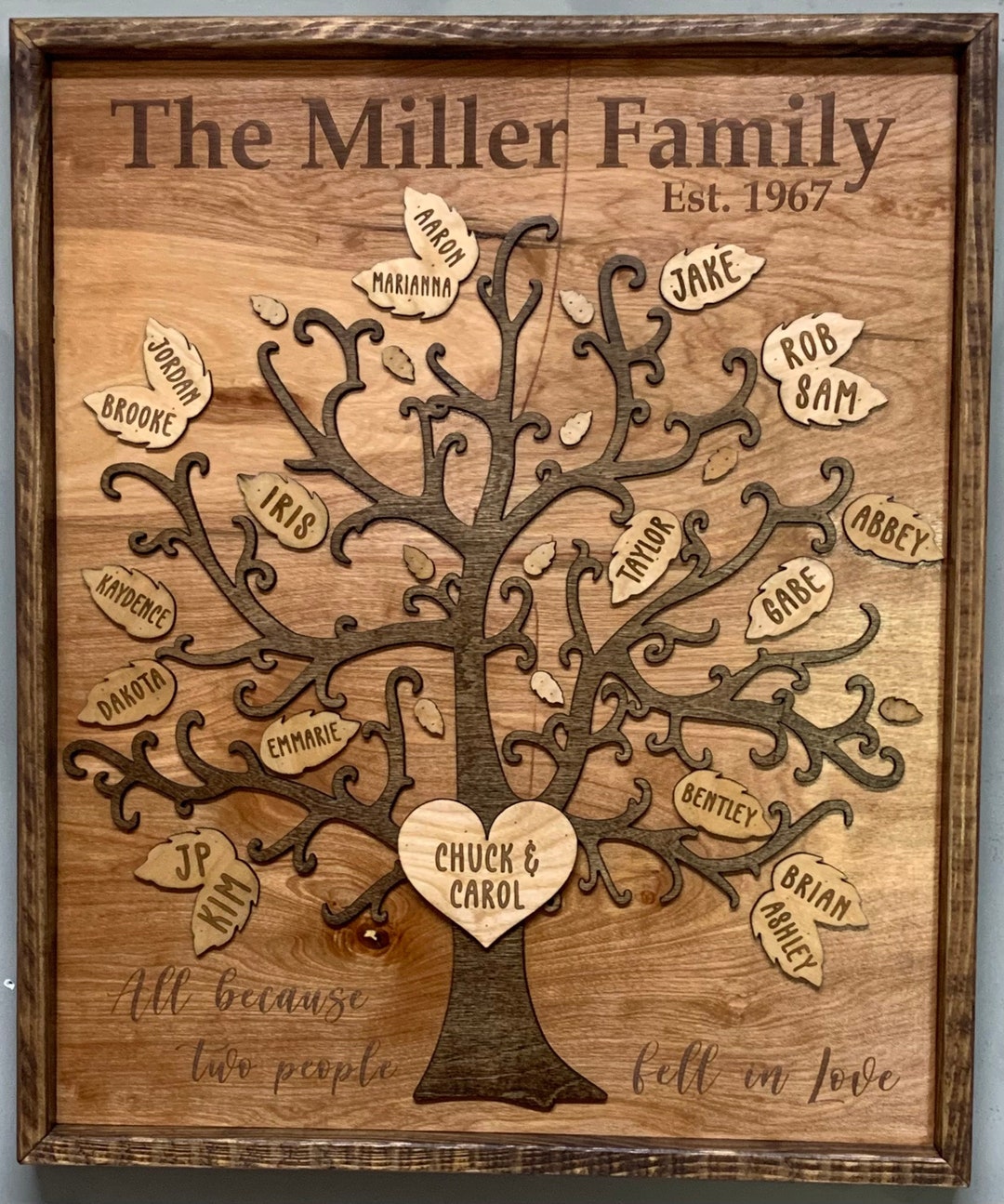 Wooden Family Tree Wall Art - Handcrafted & Personalised