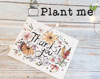 Plant Me! Thank you postcards that will bloom into wildflowers